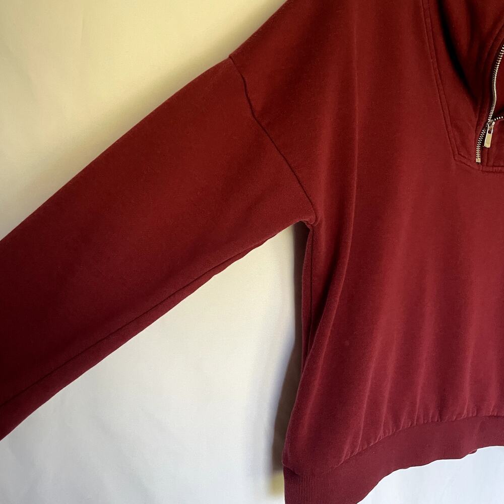 Vero Moda red quarter zip women's size medium pullover sweater fall top casual - Picture 2 of 8